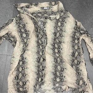 Fashion Nova Beige and Black Snakeskin Top